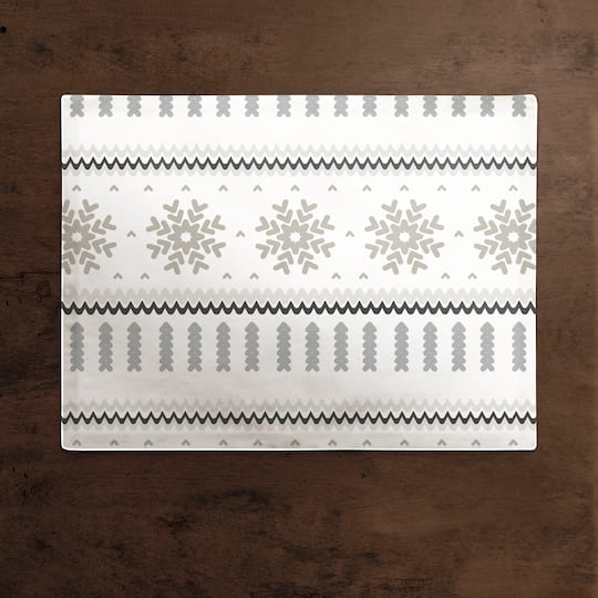 Knit Pattern Grey 18x14 Poly Twill Placemat